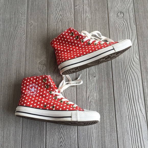 polka dot converse high tops